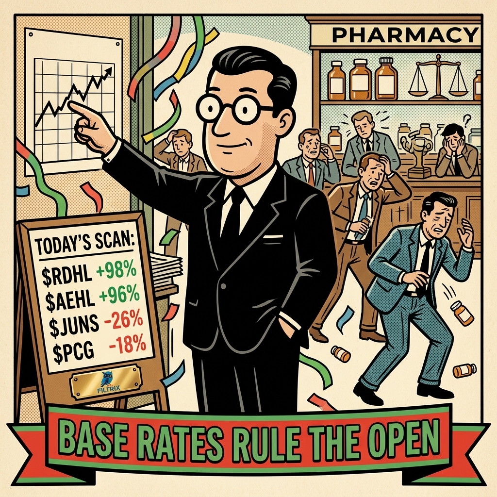 $JUNS -26.32% — what the base rate says