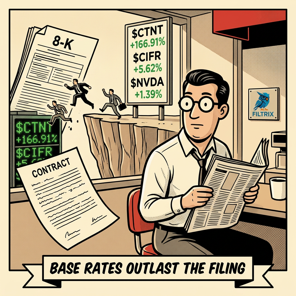 $CTNT +166.91% — what the base rate says