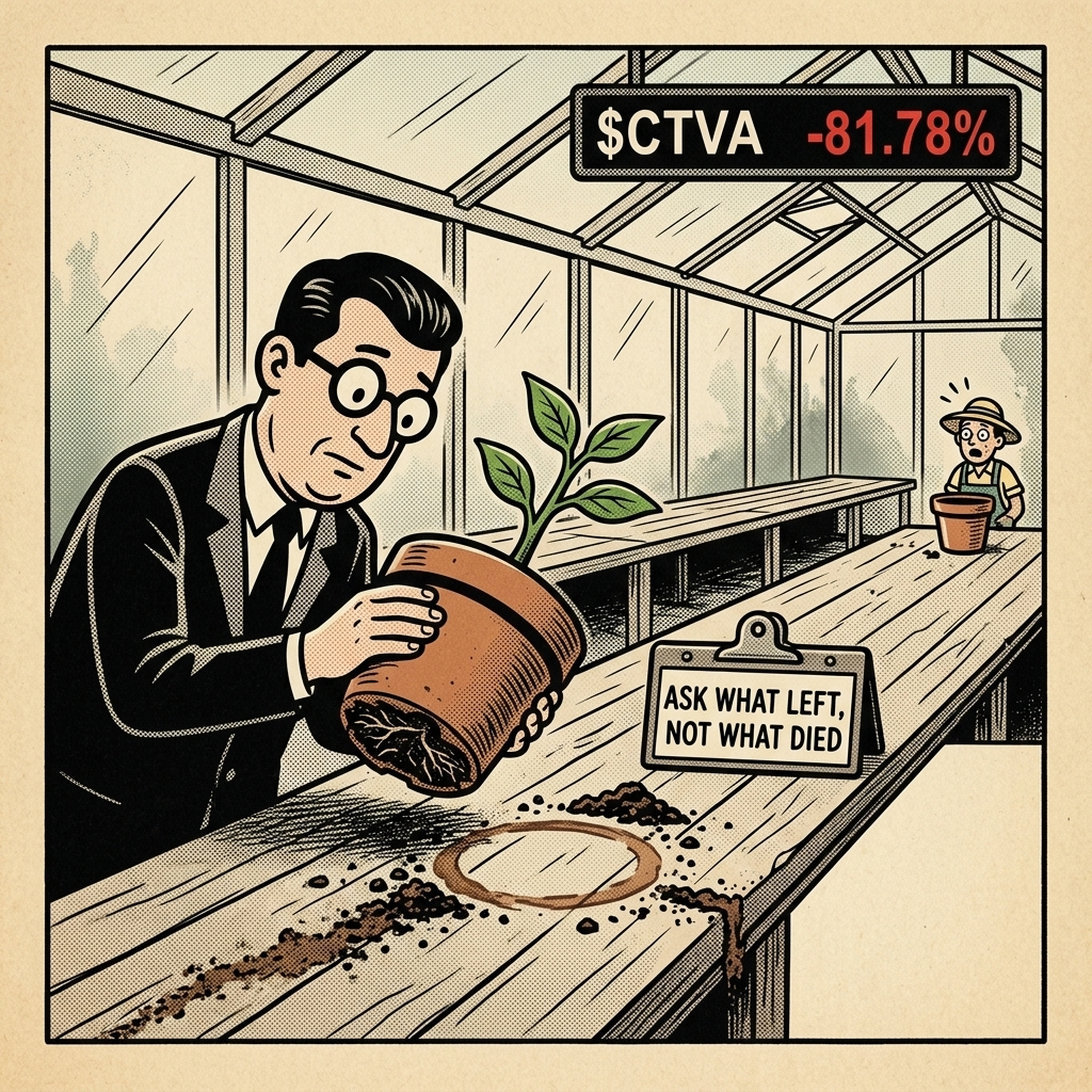 $CTVA -81.78% — what the base rate says