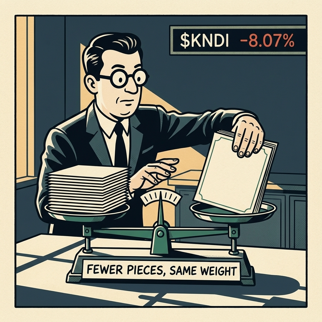 $KNDI -8.07% — what the base rate says